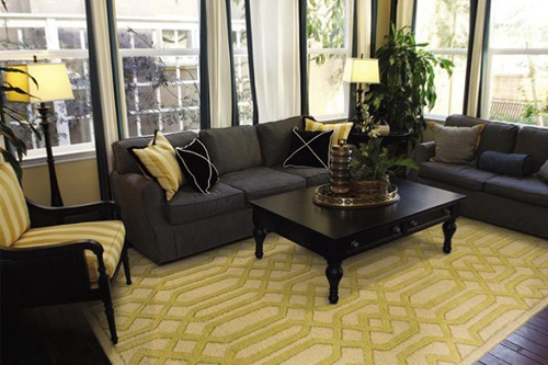 Thảm  trang trí phòng khách chung cư hiện đại